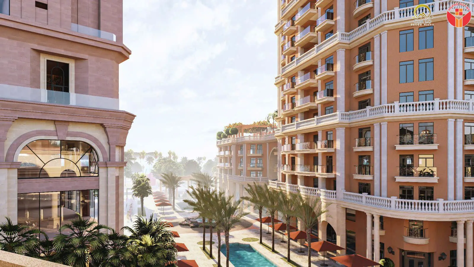 hồ bơi ngoài trời tại cửa lò beach villa