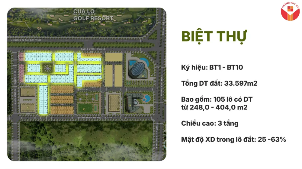 mặt bằng biệt thự cửa lò beach villa