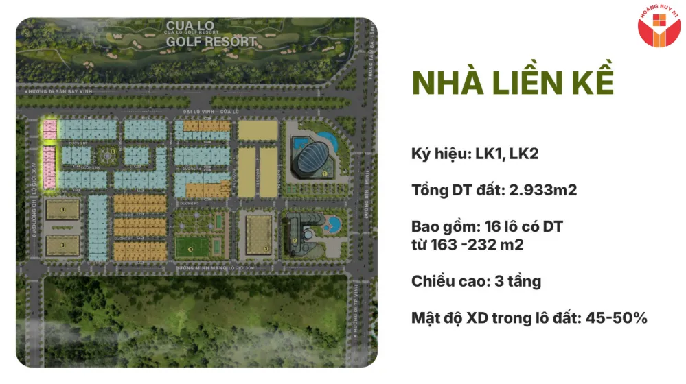 mặt bằng nhà liền kề cửa lò beach villa