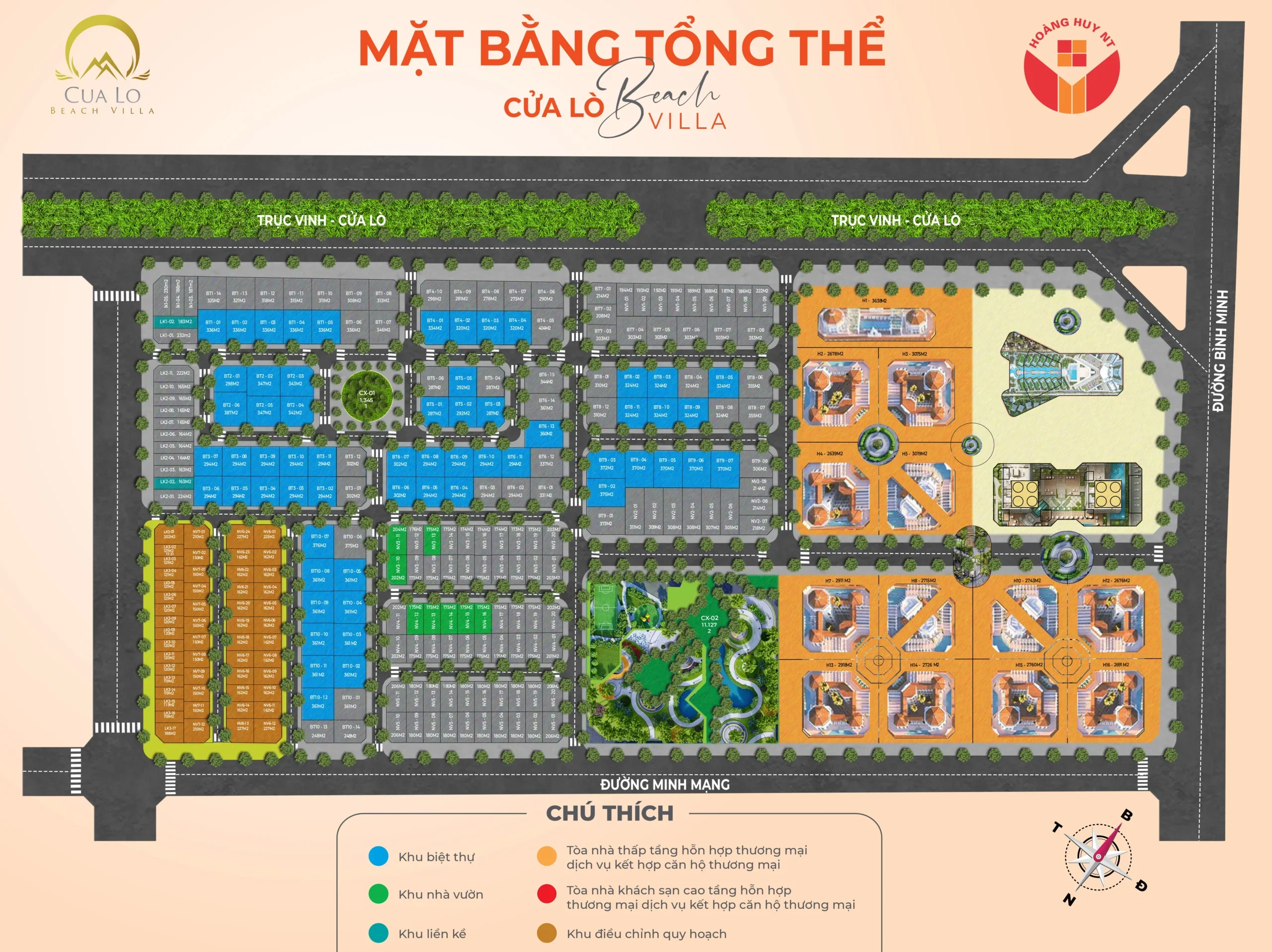 mặt bằng tổng thể cửa lò beach villa 5d