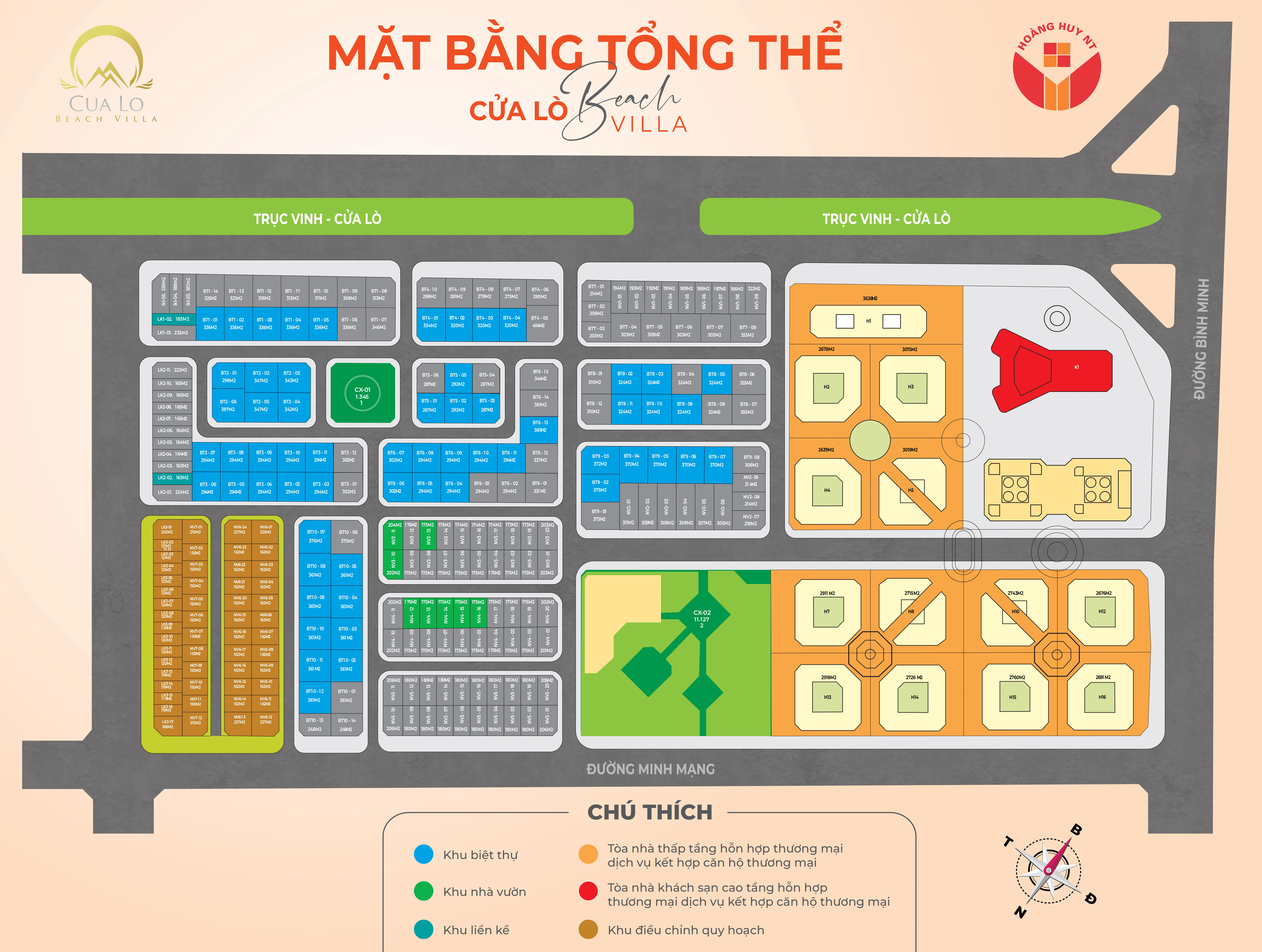 mặt bằng tổng thể cửa lò beach villa